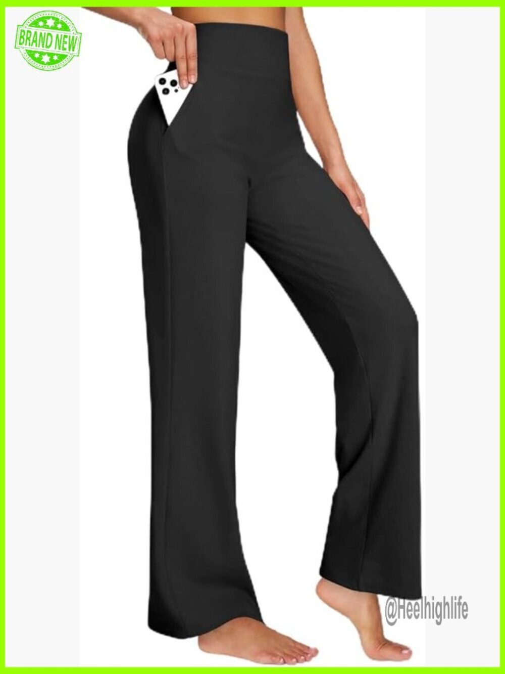 Wide Leg Yoga Pants with Pockets, Stretch Lounge Pants for Women